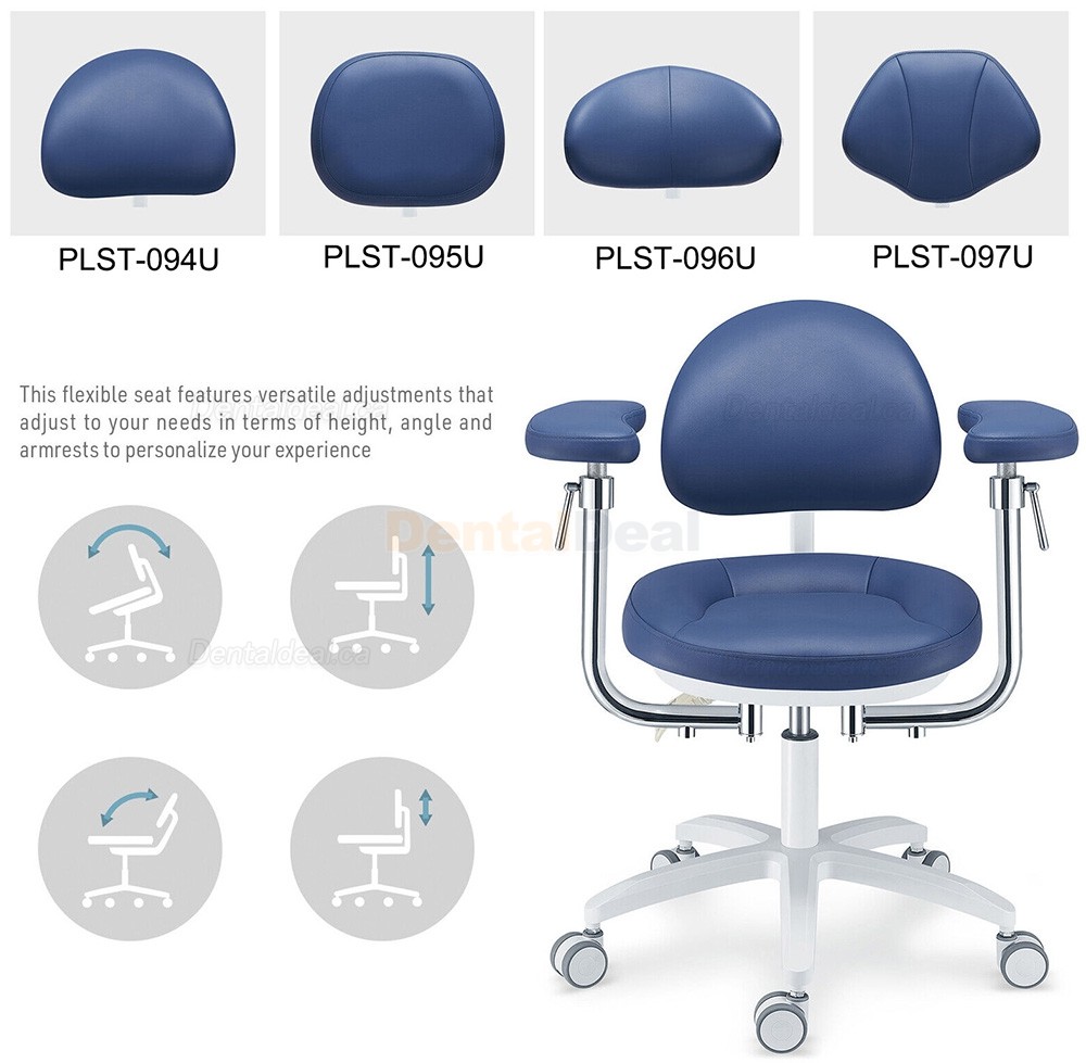 PLST-094-097 Dental Microscope Stool Operator Chair with Adjustable Swivel Armrest